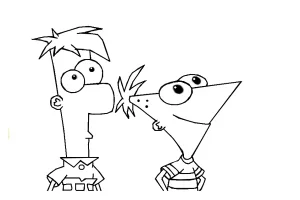Colorazione di phineas e ferb (disney) per bambini