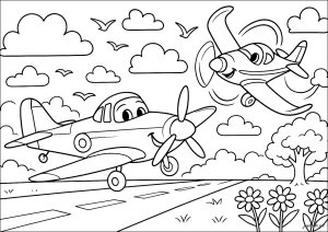 Disegni da colorare per bambini di planes