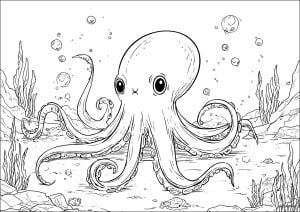 Disegni da colorare per bambini gratuiti di polpi