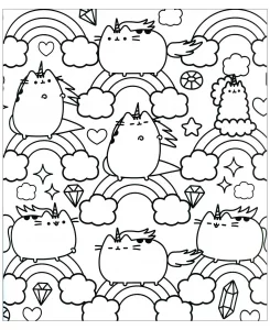 Pusheen e l'arcobaleno