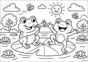 Disegni da colorare di rane da scaricare