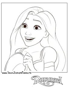 Pagina da colorare per bambini con Rapunzel - Lintreccio della torre da stampare