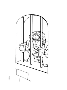 Pagina da colorare gratuita per bambini con Rapunzel   Lintreccio della torre da stampare