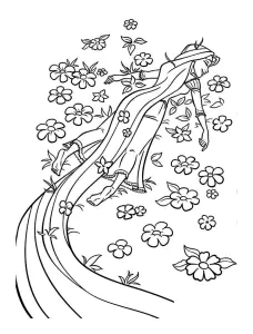 Pagina da colorare gratuita e gratis per bambini con Rapunzel   Lintreccio della torre gratis da scaricare