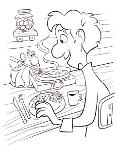 Stampa per i bambini il disegno da colorare di Ratatouille.