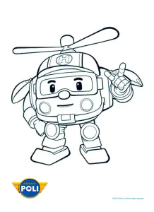 Scarica gratuitamente il disegno di robocar poli da colorare.
