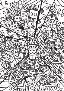 Doodle di disegno con molte teste di robot.