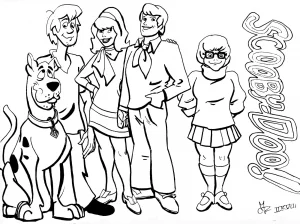 Disegno da colorare di scooby doo per bambini