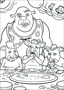 Shrek divertente da colorare e disegno stampabile per bambini