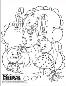 Disegno di shrek da colorare per bambini