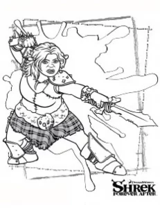 Scarica il disegno da colorare di shrek.