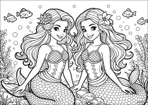 Disegni da colorare di sirenette da scaricare