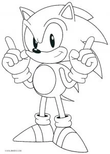 Pagina semplice da colorare di sonic the hedgehog