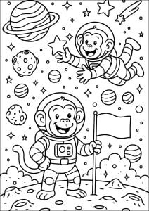 Disegni da colorare di space chimps   missione spaziale gratuiti per bambini