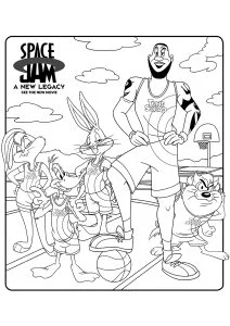 Disegni da colorare gratuiti di space jam per bambini