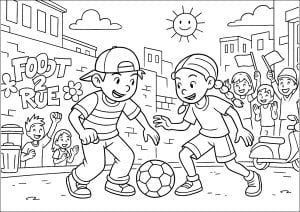 Disegni da colorare per bambini gratuiti di street football