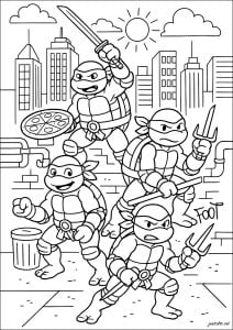 Disegni da colorare di tartarughe ninja da scaricare