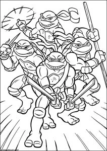 Le quattro tartarughe ninja in piena azione