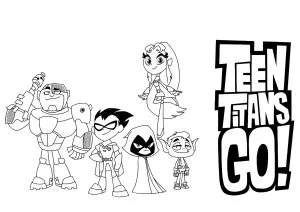 Personaggi con il logo 'teen titans go!'.