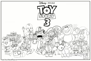 Da stampare gratuitamente, il libro da colorare di toy story.