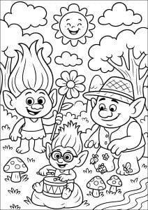 Disegni da colorare per bambini gratuiti di trolls