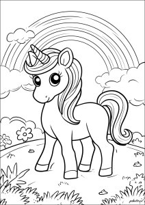 Unicorno e arcobaleno fatati