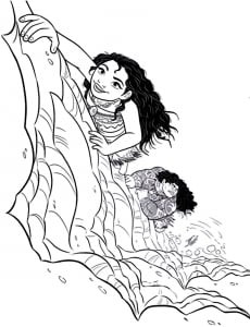 Disegno di vaiana da stampare e colorare gratis