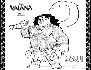 Disegno di vaiana da scaricare e colorare gratis