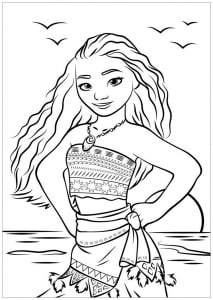 Disegno di vaiana da stampare e colorare gratis