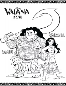 Disegno di vaiana da stampare e colorare gratis