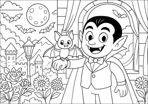 A young vampire and his faithful bat