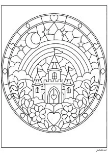 Disegni da colorare gratuiti di vetrate da stampare