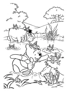 Stampa gratuitamente il disegno da colorare di winnie the pooh.