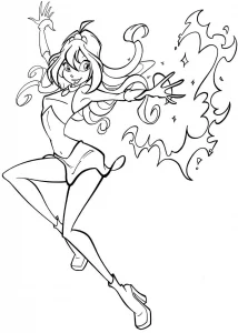 Stampa il disegno delle winx da colorare.