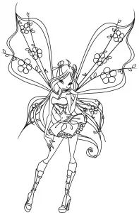 Scarica gratuitamente e colora il disegno delle winx.