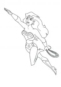 Wonder woman vola da una missione all'altra.