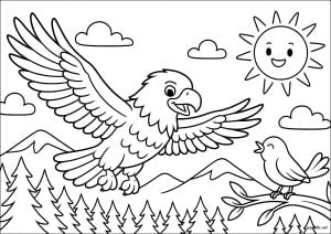Adler und kleiner vogel