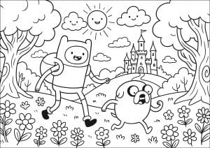 Kostenlose ausmalbilder von adventure time für kinder