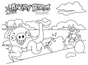 Kostenlose Angry Birds Malvorlage