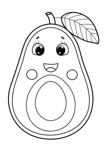 Lachender Avocado Mit Einem Kleinen Blatt