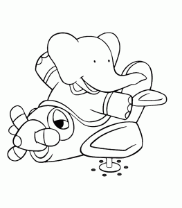 Kostenloses Ausmalbild Von Babar Zum Ausmalen.