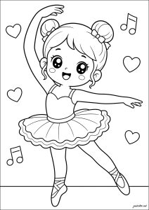 Fröhlicher Tanz einer kleinen Ballerina