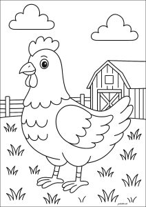 Das hübsche Huhn vom Bauernhof