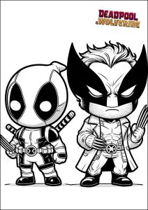 Deadpool Und Wolverine: Kawaii Charaktere.