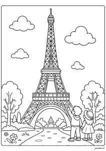 Spaziergang unter dem Eiffelturm (Paris, Frankreich)