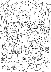 Abenteuer im verzauberten wald mit einem hobbit, einem elfen und einem zwerg