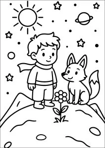 Ausmalbilder von der kleine prinz für Kinder