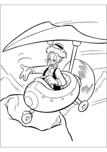 Gyro Gearloose Und Eine Seiner Fliegenden Erfindungen.
