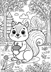 Eichhörnchen Mit Der Eichel Zwischen Den Händen