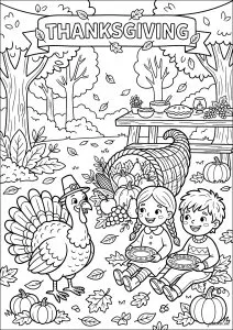 Kostenlose Ausmalbilder von erntedankfest (thanksgiving) für Kinder